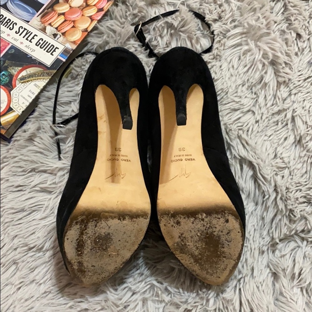 Giuseppe Zanotti black suede ankle strap pumps 9 - Picture 6 of 7